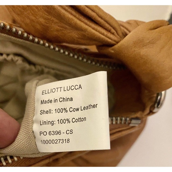 NWT Elliot Luca Y2K Retro Hipster Leather Shoulder Bag with Zip Close in Cognac - Picture 10 of 15